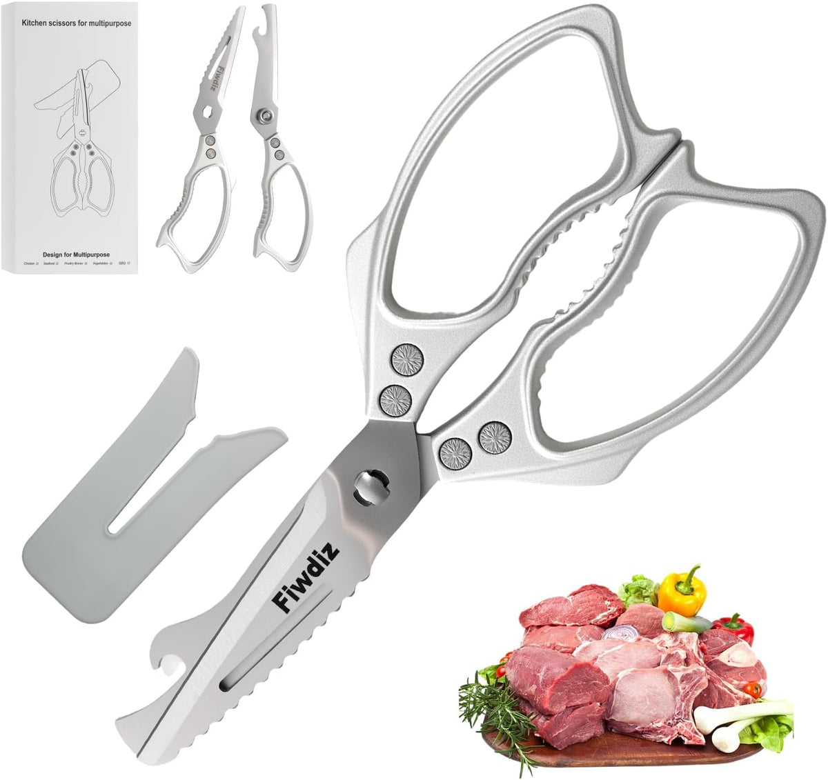 Kitchen Scissors Detachable Shears Poultry Shears with Sheath