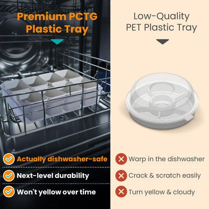 Dishwasher Safe Snackle Box Container 11 Removable Compartments - Divided Serving Tray with Lid and Handle - Portable Snack Box BPA Free - Premium PCTG Plastic Beach Snack Containers
