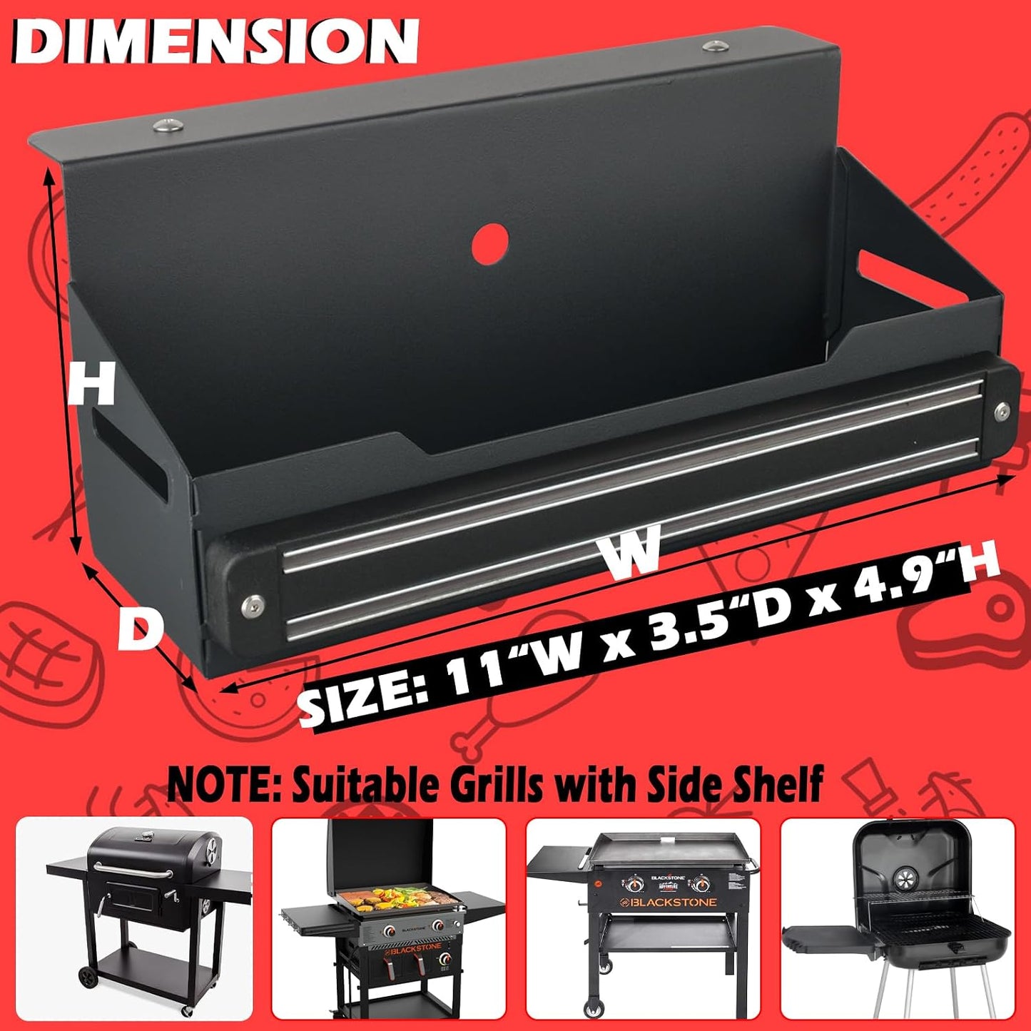 Strong Magnetic Grill Caddy for Blackstone, Heavy Duty Griddle Caddy with Tools Holder, Magnetic Space Saving Grill Accessories for Traeger Pit Boss Camp Chef Z Grills Royal Gourmet MSTER Cook