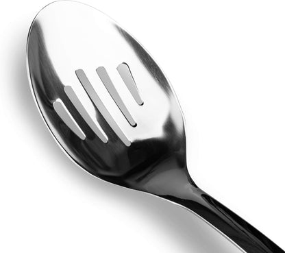 Stainless Steel Slotted Turner Spatula, Thin Edge Turner, Silver | Thin-edge Metal Spatula for Cast Iron and Stainless Steel Pans; Flips Eggs, Pancakes Burgers; Dishwasher Safe