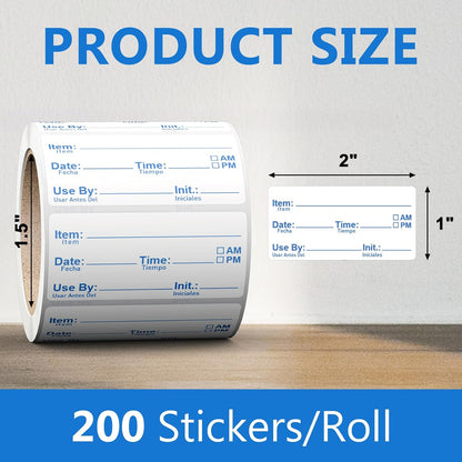 1000 Pcs Removable Freezer Labels for Food Containers 1 x 3, Risepekt Waterproof Food Storage Labels for Containers, Oil Resistant No-Residue Easy Clean for Kitchen Restaurants Grocery Stores Markets