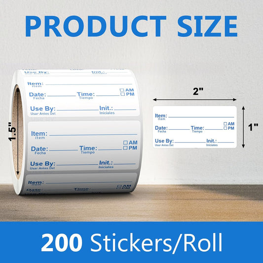 1000 Pcs Removable Freezer Labels for Food Containers 1 x 3, Risepekt Waterproof Food Storage Labels for Containers, Oil Resistant No-Residue Easy Clean for Kitchen Restaurants Grocery Stores Markets
