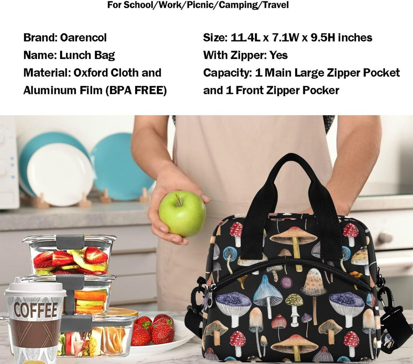 Colorful Leopard Insulated Lunch Bag Rainbow Animals Skin Print Reusable Cooler Lunch Tote Box with Shoulder Strap for Work Picnic School Beach