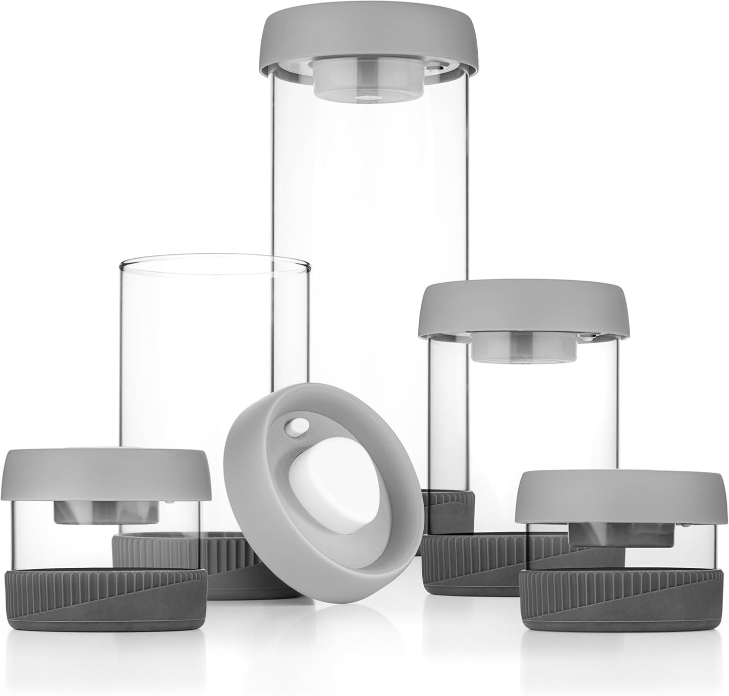 Set of 4 Stackable Space-Saving Nesting Glass Bowls with Airtight Acacia Lids for Lunch, Meal & Food Prep - Microwave & Oven-ready BPA Free Durable Heat Resistant Inert Borosilicate Glass