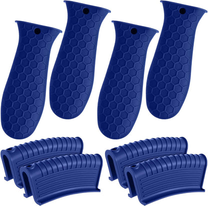 Patelai 8Pcs Silicone Cast Iron Handle Cover,Black