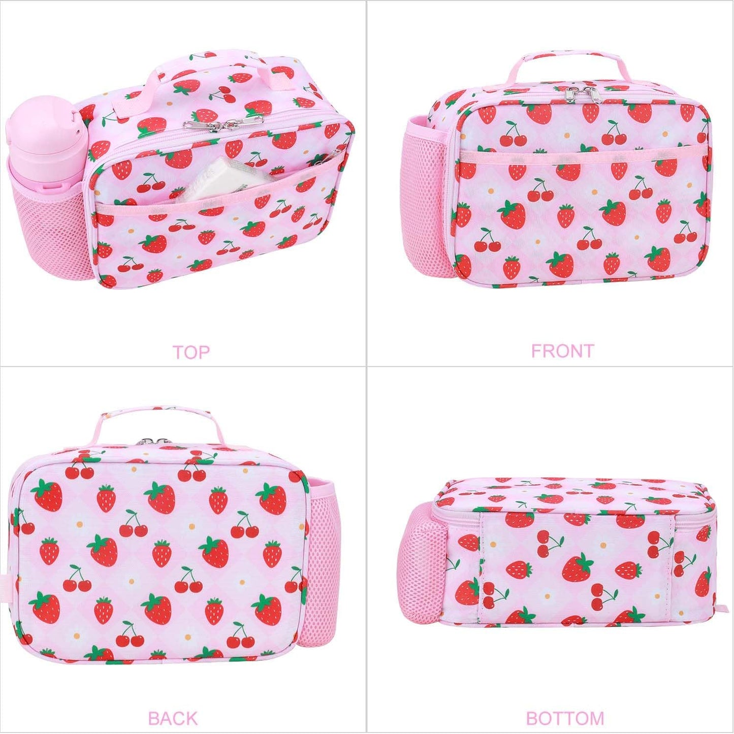 RHCPFOVR Kids Lunch Bag - Insulated Lunch Box for Boys Girls,Washable Lunch Bag and Reusable Toddler Leak-proof Lunchbox for School and Daycare - Colors B