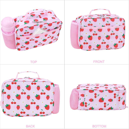 RHCPFOVR Kids Lunch Bag - Insulated Lunch Box for Boys Girls,Washable Lunch Bag and Reusable Toddler Leak-proof Lunchbox for School and Daycare - Colors A