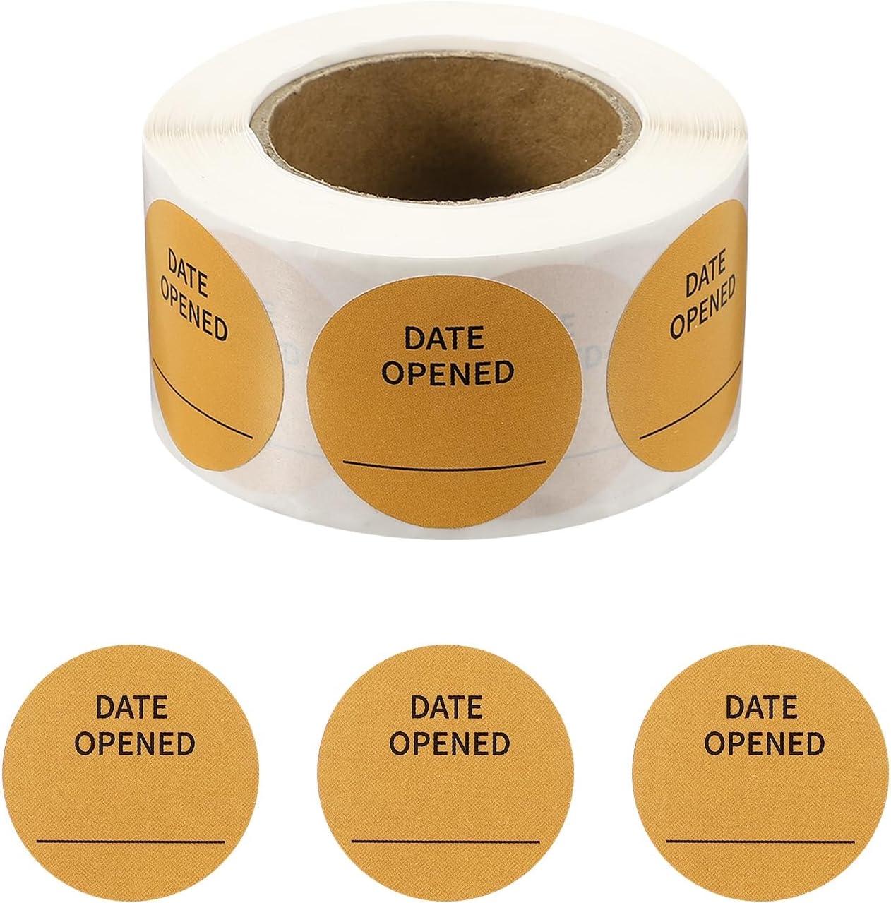 PATIKIL 500 Pcs Date Opened Stickers Roll, 1.25 Inch Food Storage Labels Removable Freezer Labels Adhesive Food Labels for Inventory Organized Kitchen Containers, White and Black