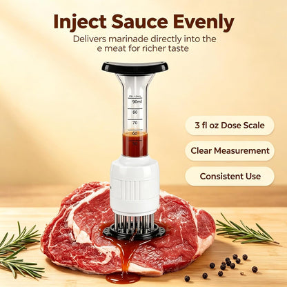 Stainless steel Marinade Meat Injector, Marinade Tenderizer Injector Needle Flavor Syringe Cooking Meat Poultry Turkey Chicken BBQ