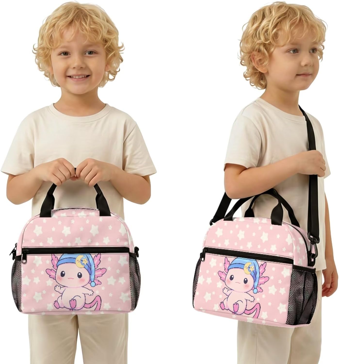 Cute Capybara Pizza Backpack for Girls, 5 Pcs Boys School Bag Set for Kids, 17 Inch Backpacks Lunch Pencil Box Reusable Utensils Case Set for Middle Elementary School, 3rd Grade Backpack
