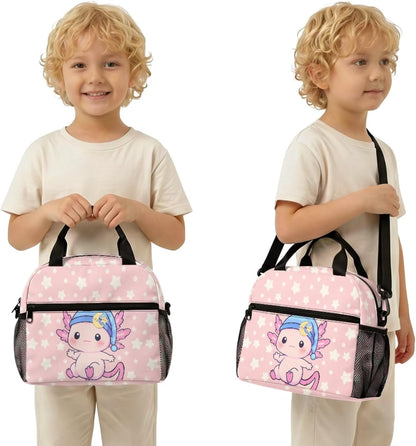 Cute Capybara Pizza Backpack for Girls, 5 Pcs Boys School Bag Set for Kids, 17 Inch Backpacks Lunch Pencil Box Reusable Utensils Case Set for Middle Elementary School, 3rd Grade Backpack