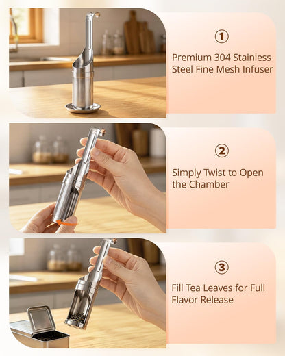 Tea Infuser for Loose Leaf Tea, Stainless Steel Fine Mesh Tea Strainer