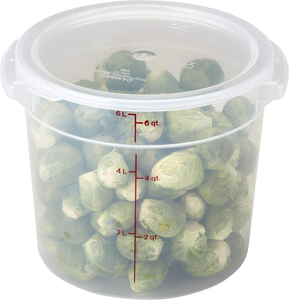 Cambro 1-Quart Round Food-Storage Container with Lid, Set of 3