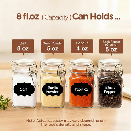 ComSaf Set of 3 Square Glass Jars with Airtight Lids (51 Oz) — Wire Clamp Canisters for Small-Batch Pickling, Kimchi, Bulk Dry Food, Wide Mouth Space Saving Kitchen Pantry Organization Jars