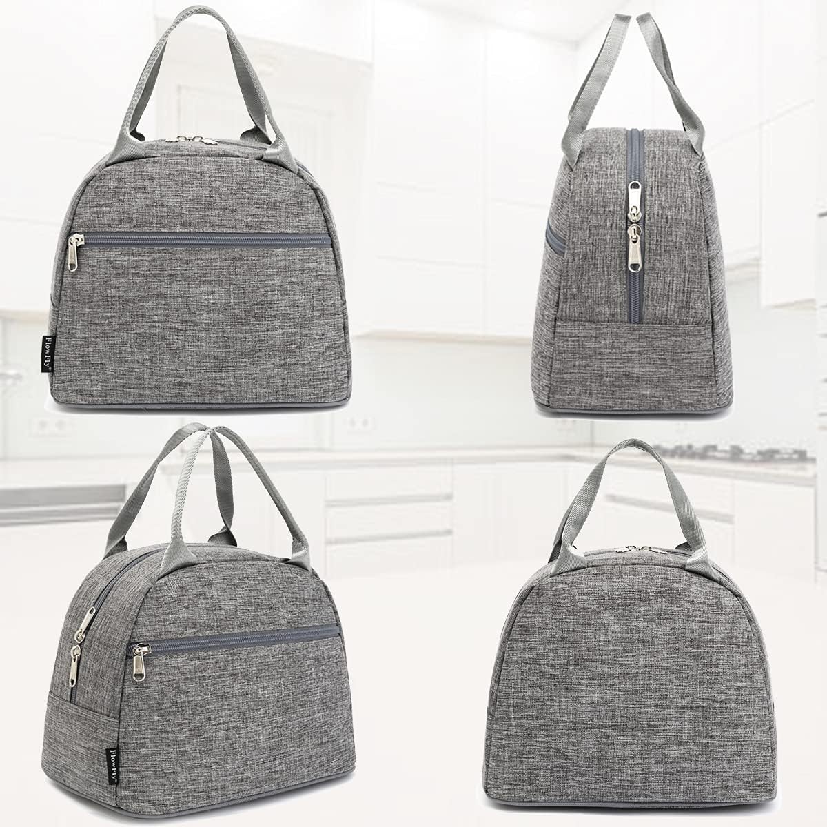 FlowFly Insulated Lunch Cooler Bag - Tote Bag Organizer for Women/Men, Black - Colors A