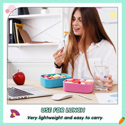 Layhit 4 Pcs Silicone Bento Box Lunch Box for Adult, 23.7 oz Reusable Sandwich Containers Food Storage with Lids Airtight for Lunch Meals Snacks, Dishwasher Freezer Safe (Matte Multicolor)