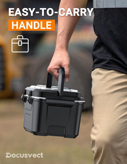 Docusvect Rechargeable Heated Lunch Box for Men, 1.3L Cordless Electric Lunch Box for Adults with Smart Scheduled Heating, Portable Food Warmer with Complete Accessories