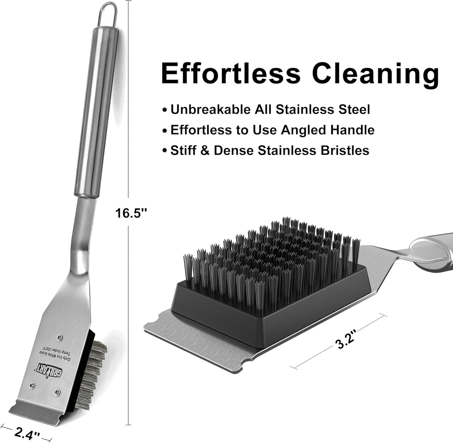 GRILLART Grill Brush Bristle Free, Safe Grill Brush for Outdoor Grill, SteamWizards BBQ Grill Cleaning Brush Kit, Replaceable Head Grill Scraper Tool, Grill Cleaner BBQ Accessories, Gifts for Men/Dad