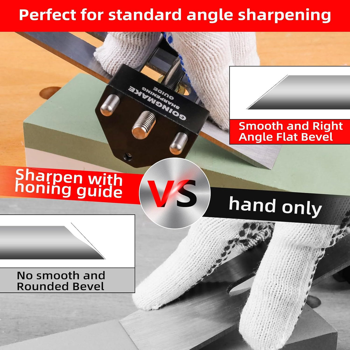 GOINGMAKE Honing Guide System Chisel Sharpening Kit for Woodworking Chisels and Planes 5/32" to 3" Chisel Sharpener Sharpening Holder Guide with Sharpening Angle Fixture, Angle Gauge and Storage Case