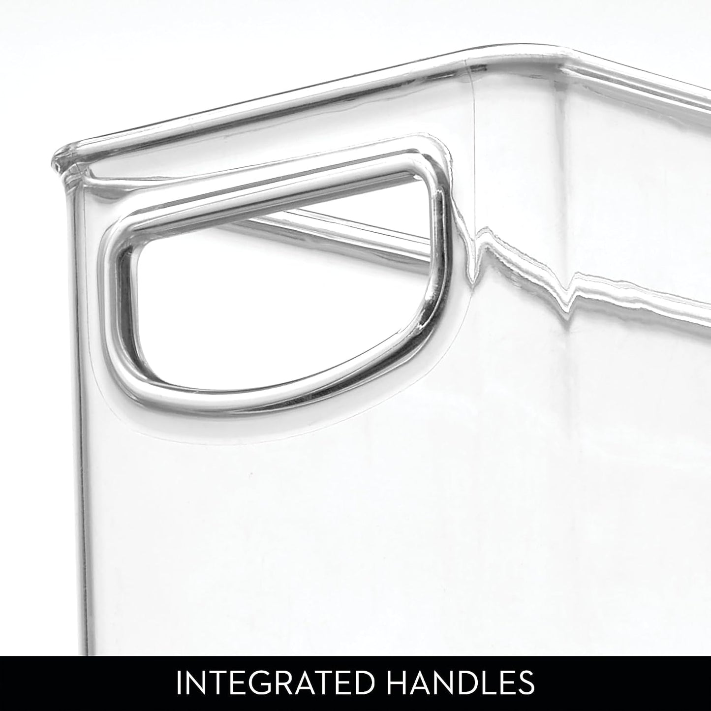 iDesign Stackable Pantry Bins with Handles, 4 Small and 4 Medium Bins, 8 Pack, Clear, Made in USA