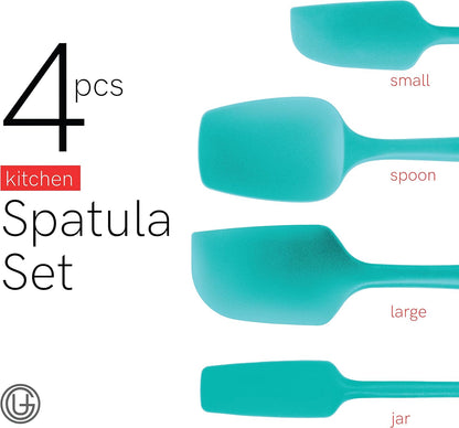 UpGood Silicone Spatula Set 600°F - High Heat Resistant Nonstick, Small and Large Kitchen Spatulas - Flexible BPA Free Professional Grade Cookware - Utensils for Cooking, Baking, Mixing(4 Pcs, Grey)