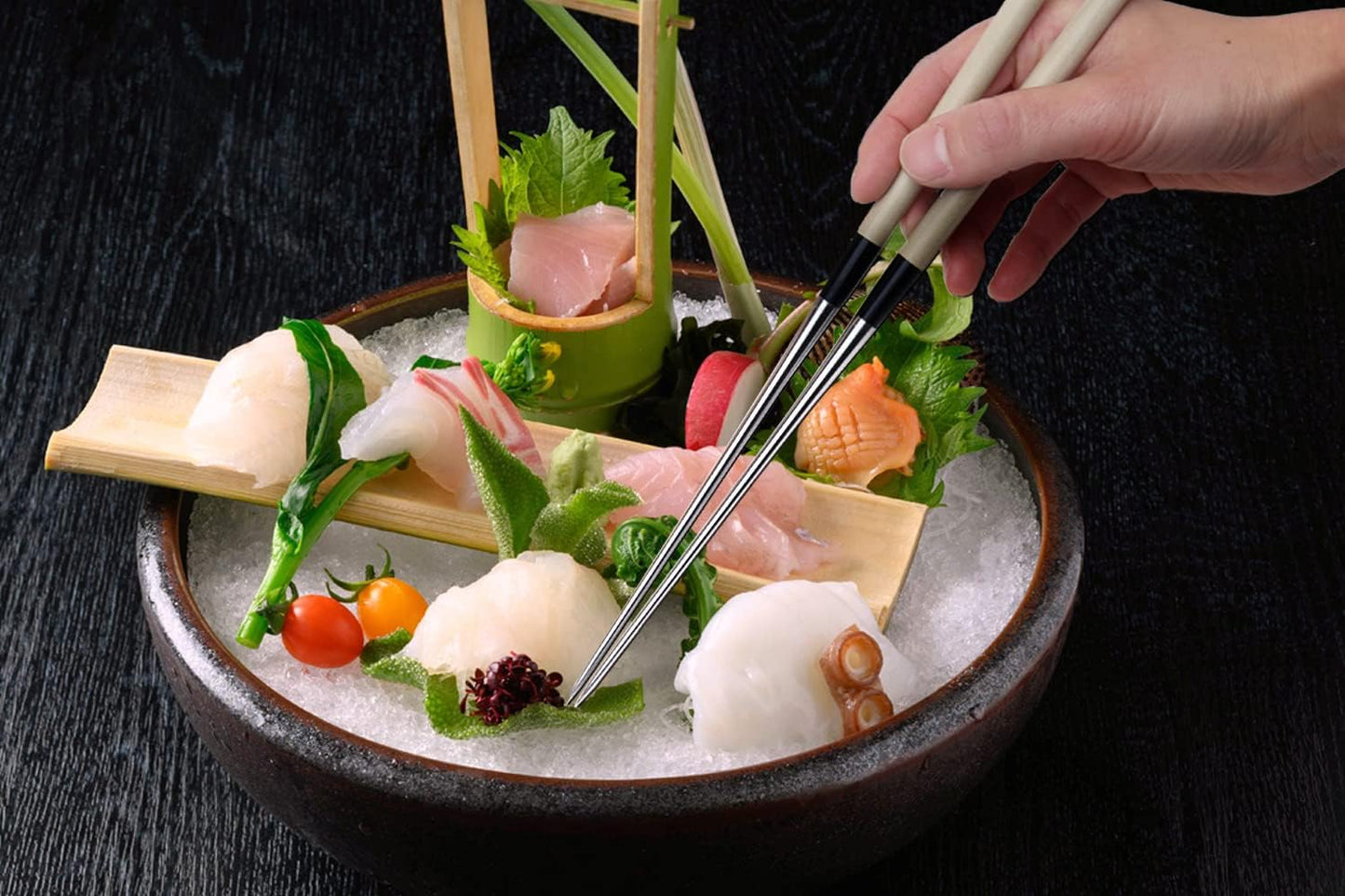 Yoshihiro Moribashi Chopsticks Japanese Sushi Chef's Traditional Garnishing Plating Tweezers Magnolia Handle (6.5 IN)