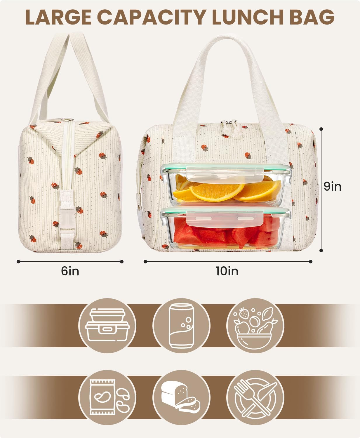 HowFly Lunch Bag Women Lunch Box for Women Cute Corduroy Insulated Lunch Bag Adult Large Cooler Lunch Tote Bags for Work Picnic Beach, Blue