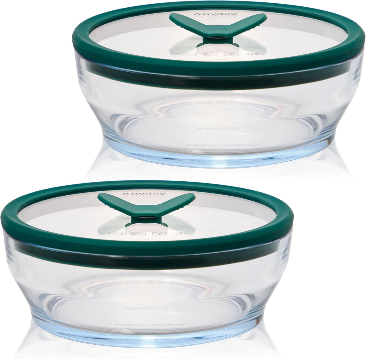 Anyday 4-Cup Glass Microwave Steamer & Food Storage (Clear Black Sesame)