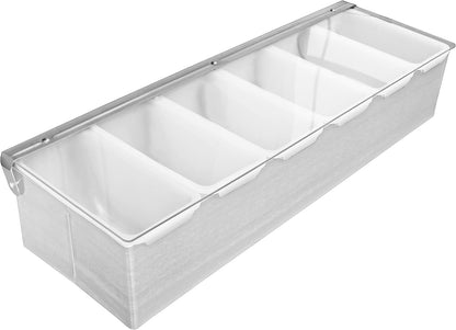 New Star Foodservice 48025 Stainless Steel Condiment Dispenser with 4 Compartments (NO ICE Tray Included)