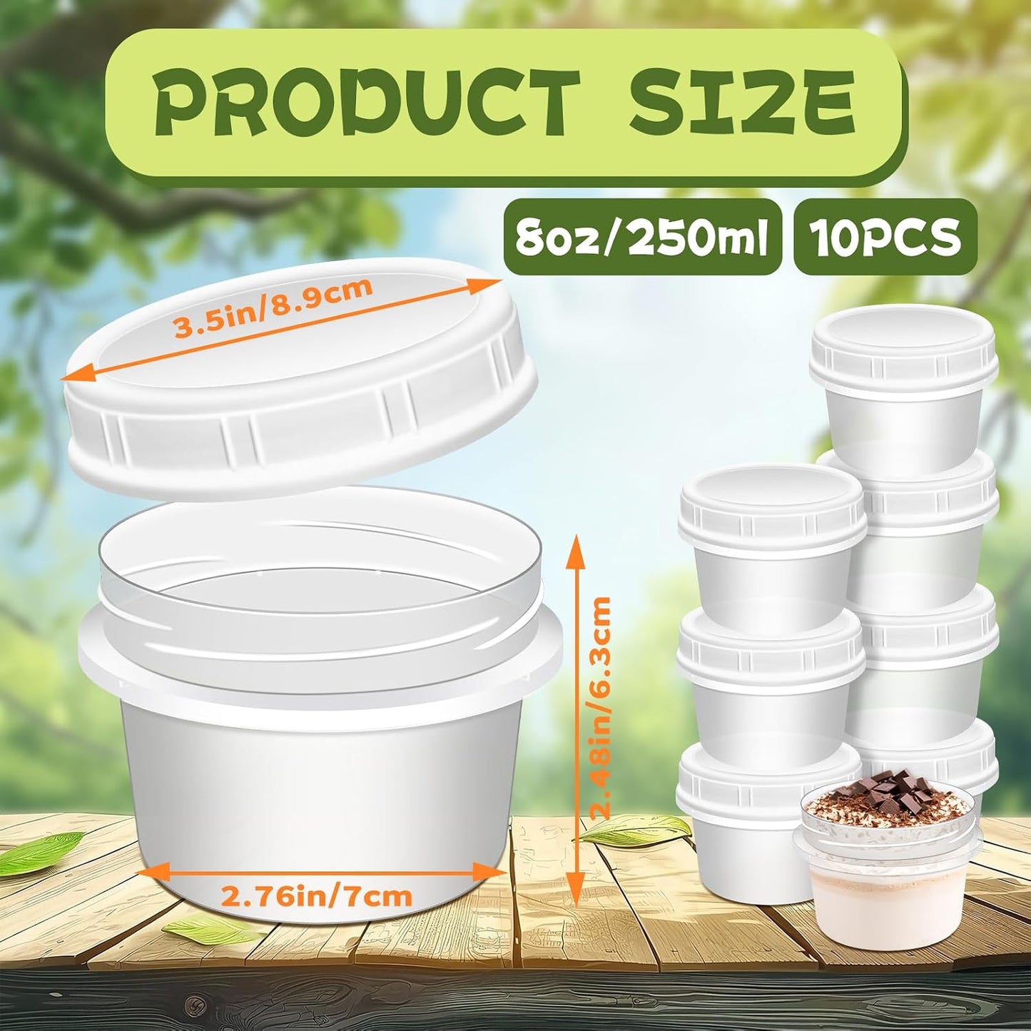 10 Pack 4oz Reusable Small Plastic Containers with Screw Lids, Small Food Storage Freezer Containers, Stackable Food Storage Jars, Sauce Condiment Jars Lunch Box Accessories