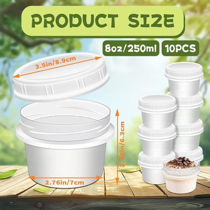 10 Pack 4oz Reusable Small Plastic Containers with Screw Lids, Small Food Storage Freezer Containers, Stackable Food Storage Jars, Sauce Condiment Jars Lunch Box Accessories
