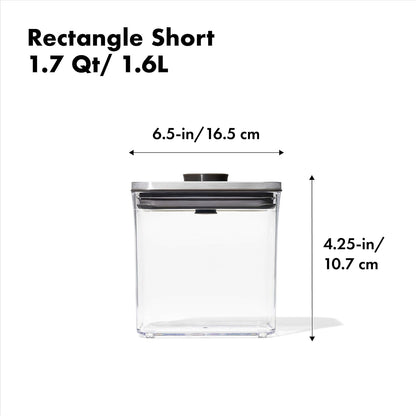 OXO Steel POP Container Big Medium Square - 4.4 Qt for Flour, Sugar and More,Grey