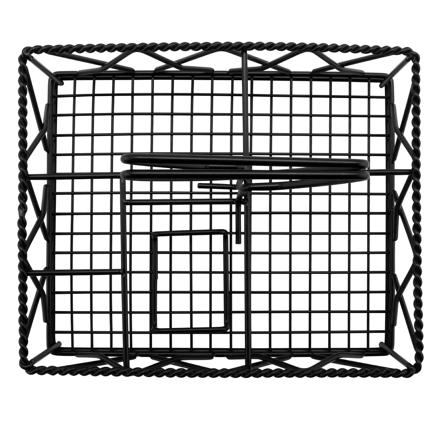 GET 4-931832 Black Metal Five Compartment Condiment Caddy Iron Powder Coated Table Caddies Collection, 9" x 7" (Pack of 12)
