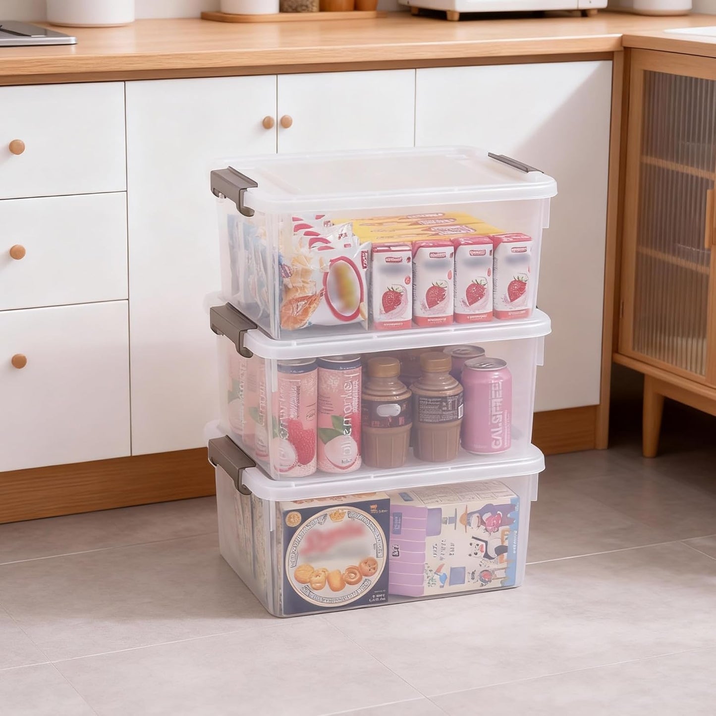 Citylife 6Packs 7.8Qt Plastic Storage Bins with Lids, Clear Organizer | Stackable totes Containers for Craft Supplies, Documents,Garage,Toys,Office and Classroom