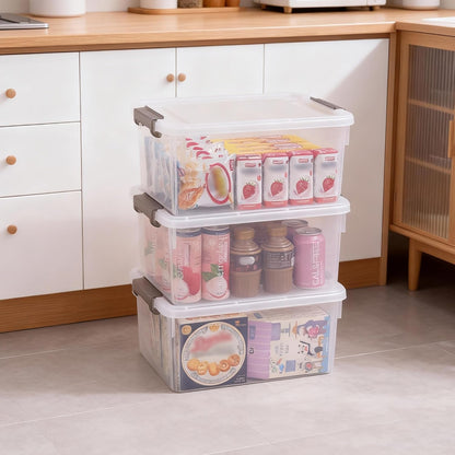 Citylife 6Packs 7.8Qt Plastic Storage Bins with Lids, Clear Organizer | Stackable totes Containers for Craft Supplies, Documents,Garage,Toys,Office and Classroom