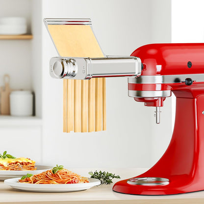 HOZODO 3-in-1 Pasta Attachment for KitchenAid Stand Mixer, Stainless Steel