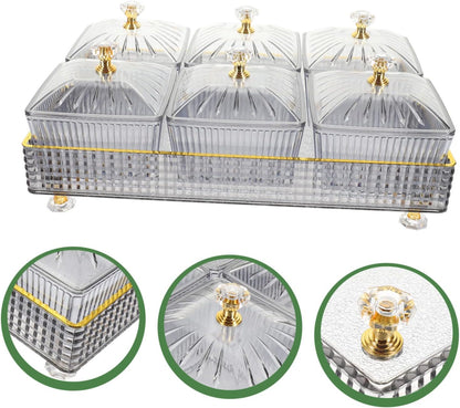 Didiseaon Compartment Snack Platter Lids Relish Serving Tray Fruit Nut Tray Decorative Serving Dish Party Accessory