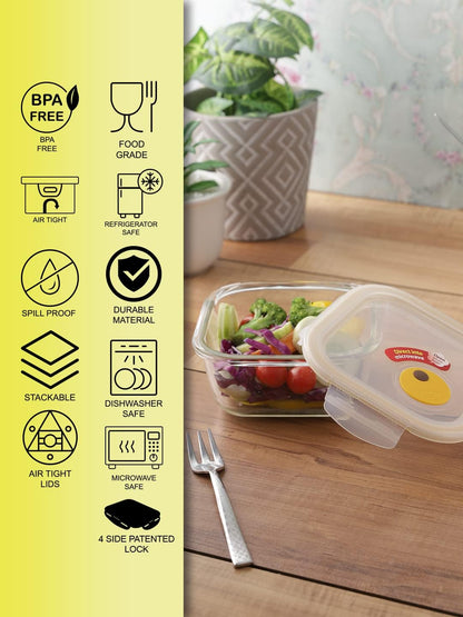 LOCK & LOCK Ovenglass Heat Resistant Glass Round Food Storage Container with Steam Vent, 32.12-oz / 4.02-cup