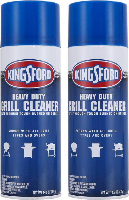 Kingsford Heavy Duty Foaming Grill Cleaner Spray, BBQ Degreaser for Charcoal & Gas Grills, Cuts Grease, Burnt-On Food & Grime, Easy Spray-On Foam for Grill Grates & Surfaces, Aerosol Can, 19 Oz