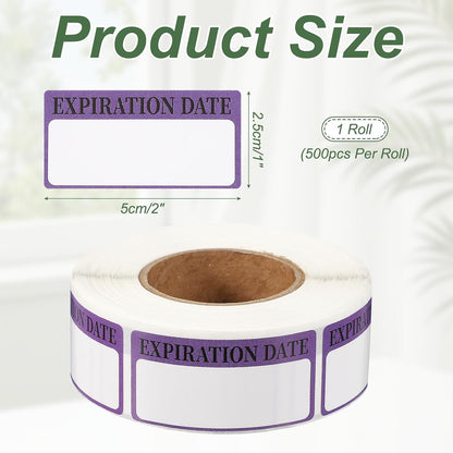 PATIKIL 500 Pcs Expired Date Label Stickers Roll, 2 x 1 Inch Removable Inventory Labels Adhesive Food Sticker Roll for Marking Organizing Inventory and Food Container, White and Black