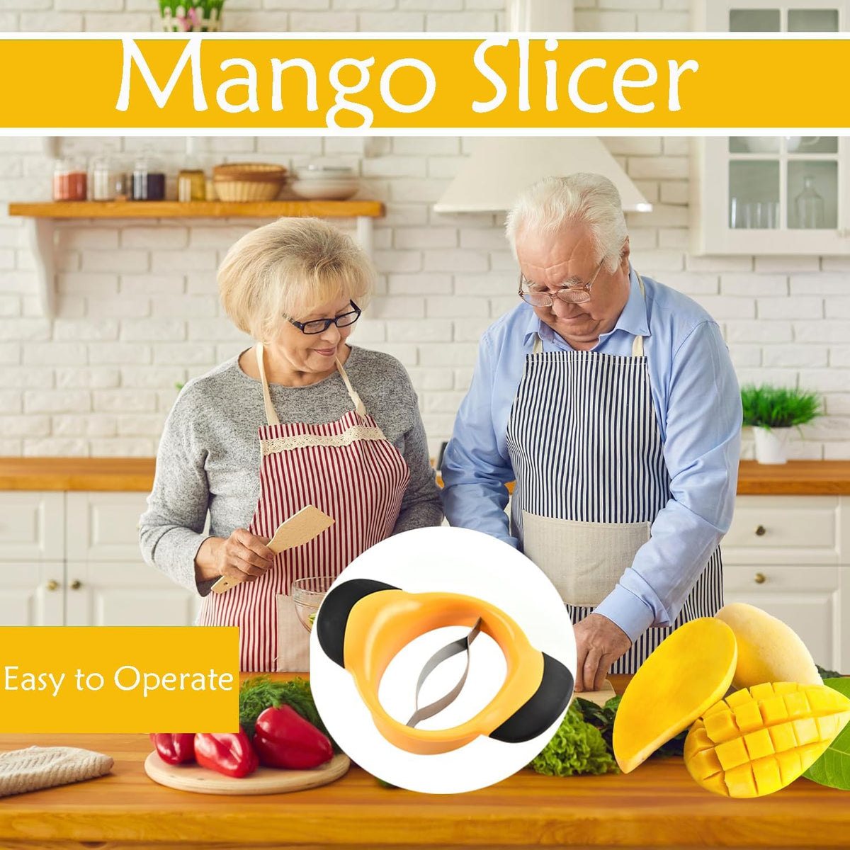 Mango Slicer Fruit Tool for Mangoes Effortless Pitting Mango Cutter 2 Pack