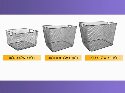 YBM HOME Kitchen Pantry Organizer Wire Basket for Shelves, Cabinets, Pantry, Countertop, Mesh Open Storage Bin Metal Basket for Organizing Food Supplies 12 x 7.8 x 5.8