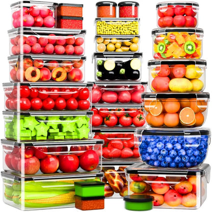 62 Pcs Large Food Storage Containers with Lids Airtight,Total 656OZ(31 Containers &31 Lids), Reusable BPA-Free Plastic Food Container for Kitchen Organization, Leakproof Meal-Prep Containers for Lunch