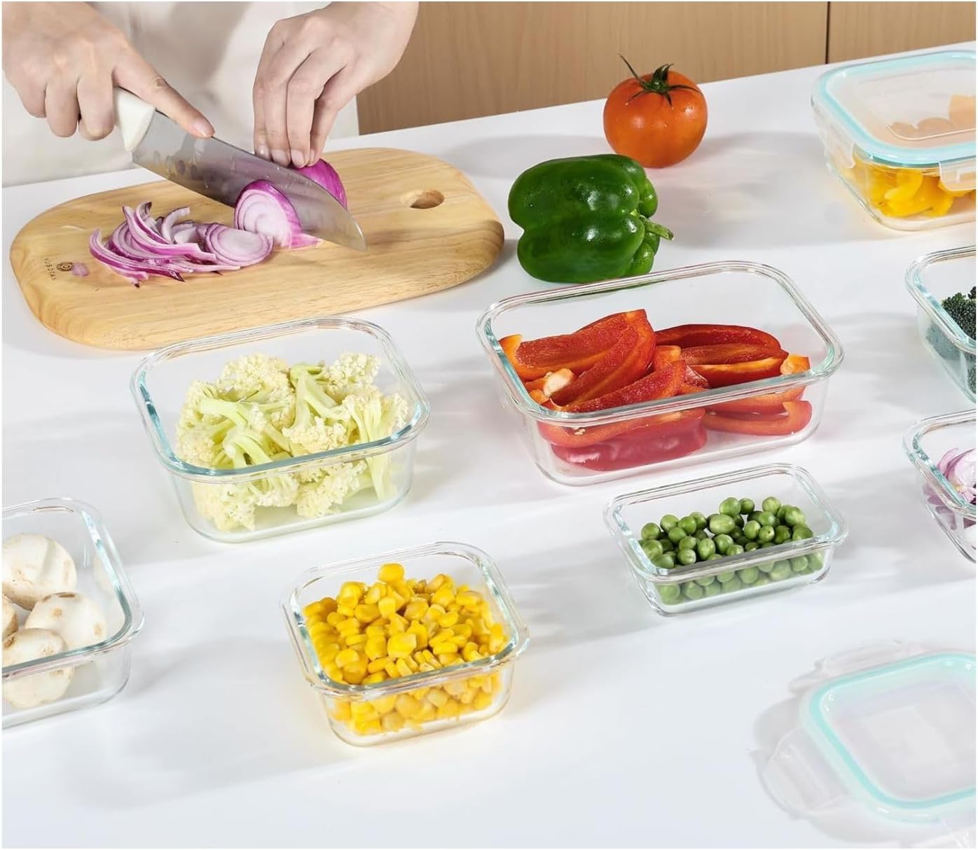 TYKOON AISOON 16 Pcs (pack of 8) Glass Food Storage Containers with Lids, Meal Prep Containers,Leak Proof, Dishwasher Safe Glass Food,Oven/Microwave/Freezer Safe((8 Lids & 8 Containers)