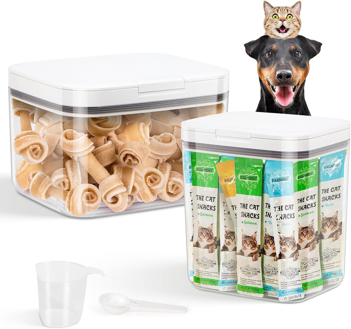 TBMax Dog Cat Food Storage Container 12Lbs with Airtight Flip-up Lid, Large Pet Food Dog Treat Container with Scoop, Airtight Food Storage Bin for Kitchen Organization