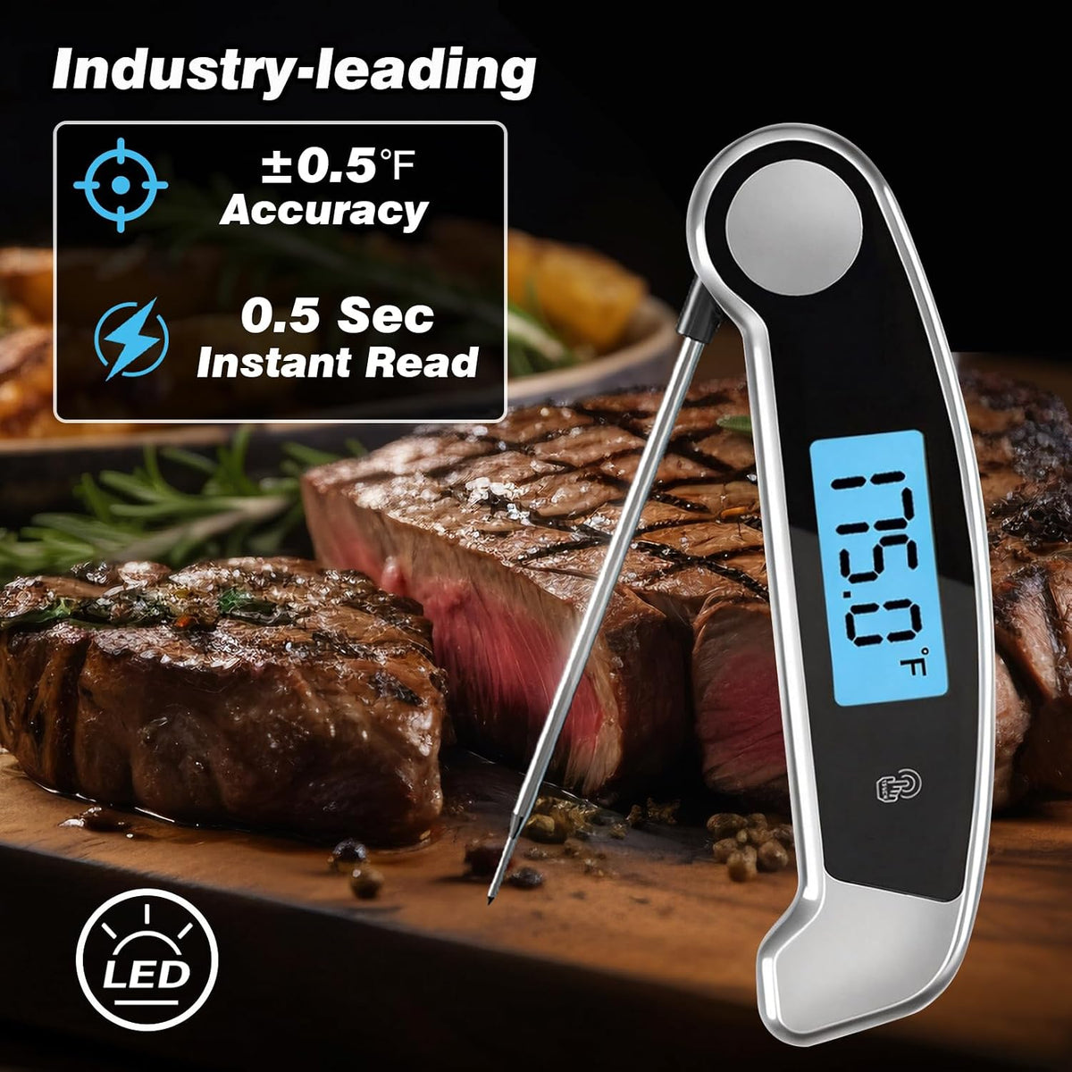 Oven Thermometer 2.75-Inch Dual Scale, 50-300°C/100-600°F, NSF 2‑Pack