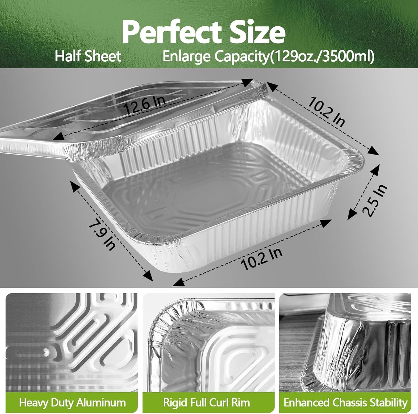 Thickened 35 Pack Heavy Duty Aluminum Pans, 8x8 Small Disposable Aluminum Baking Pans, Square Tin Foil Roasting Tray for Cooking, Meal Prep, Catering, Events, Carton Packaging