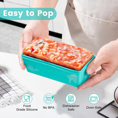 Gemice 1-Cup Silicone Freezer Molds with Lids, Individual 4-Pack Portion Soup Cubes Freezer Trays for Food Storage, Oven & Dishwasher Safe, BPA-Free, Silicone Freezer Containers for Meal Prep