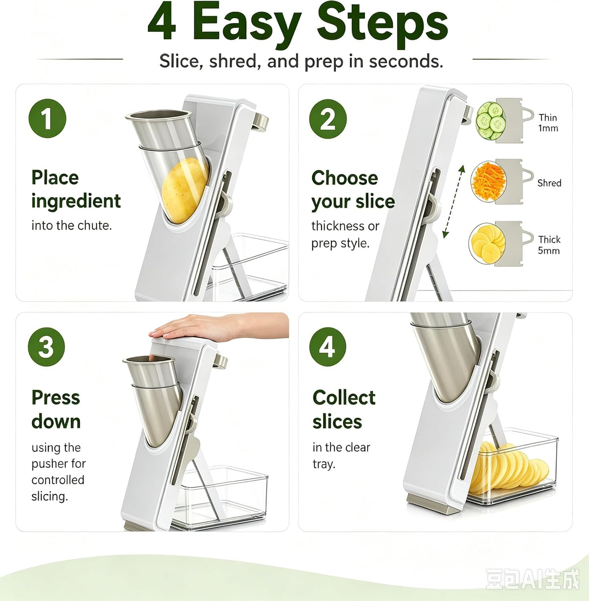 Mandoline Slicer for Kitch,Bigger Size,Adjustable Vegetable Slicer