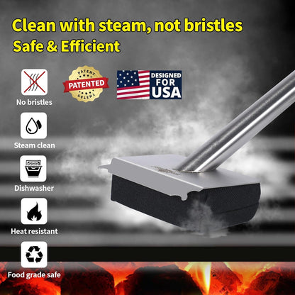 XUDAKAIXIN Bristle-Free Steam Grill Brush,No Bristle Shedding— Ultra Safe & Efficient BBQ Grill Cleaner for Outdoor Grill, for Men, Dad, or Any Grill Lover﻿